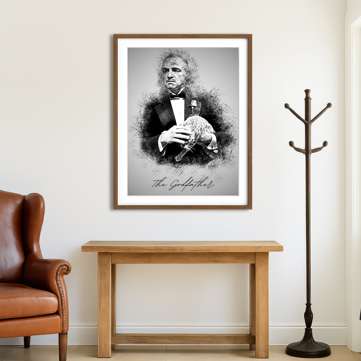 AUTO-MOCKUP ROOM | The Godfather Sketch Wall Art