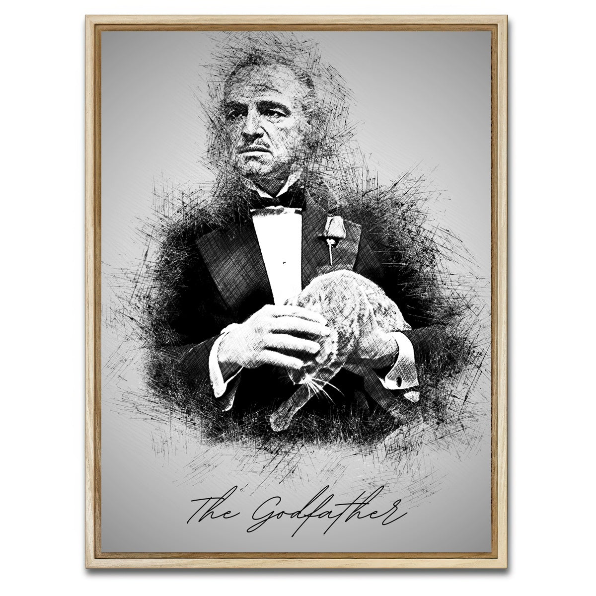 AUTO-MOCKUP WHITE | The Godfather Sketch | 1 Piece | Natural Framed Canvas | group=3x4