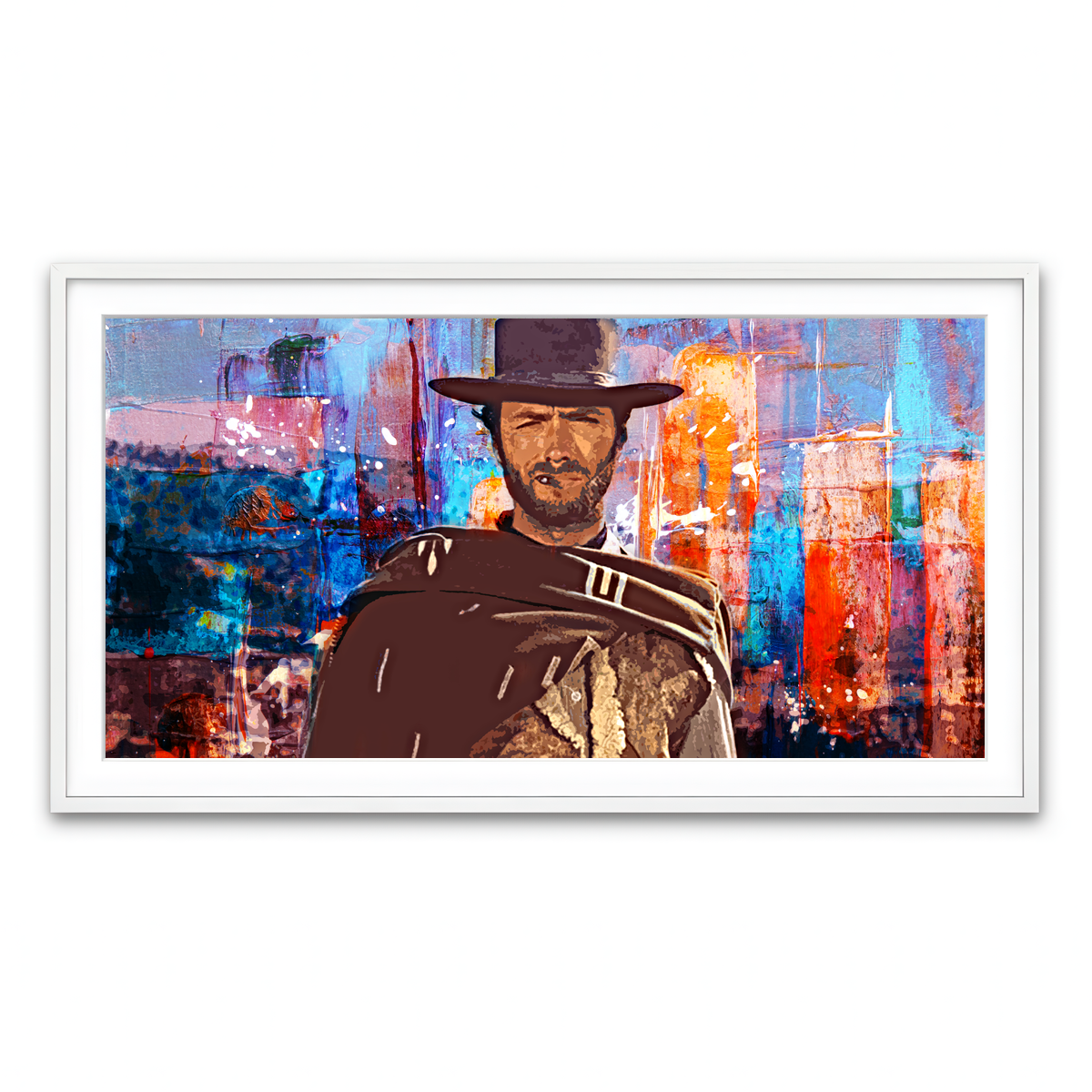 Framed Print 2x1 White