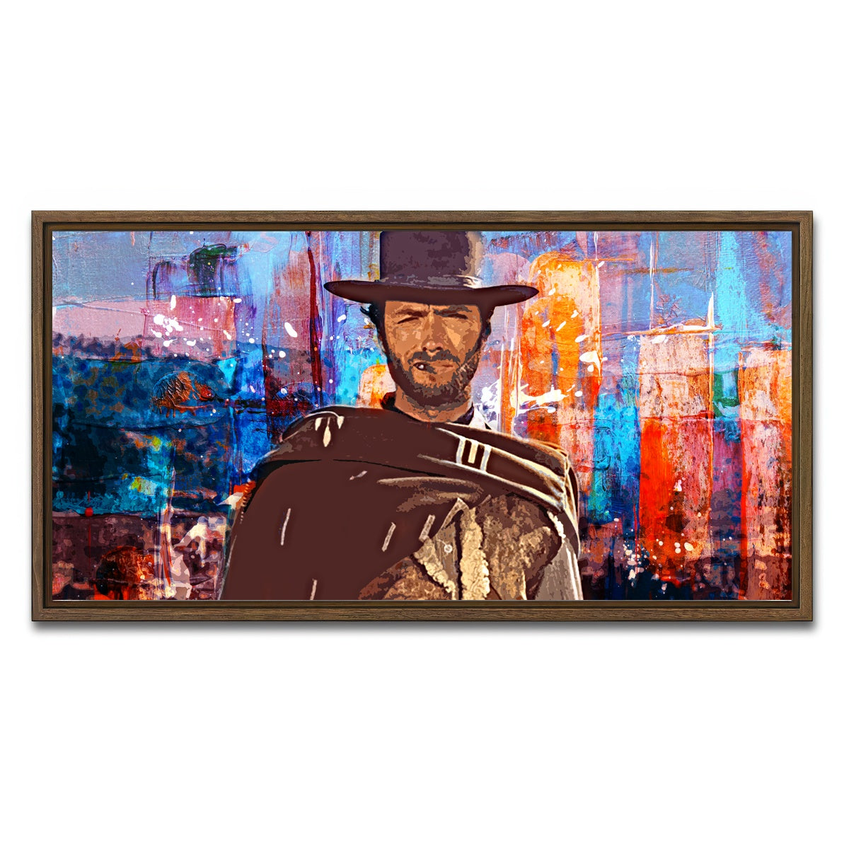 AUTO-MOCKUP WHITE | The Good, The Bad and The Ugly | 1 Piece | Walnut Framed Canvas | group=2x1
