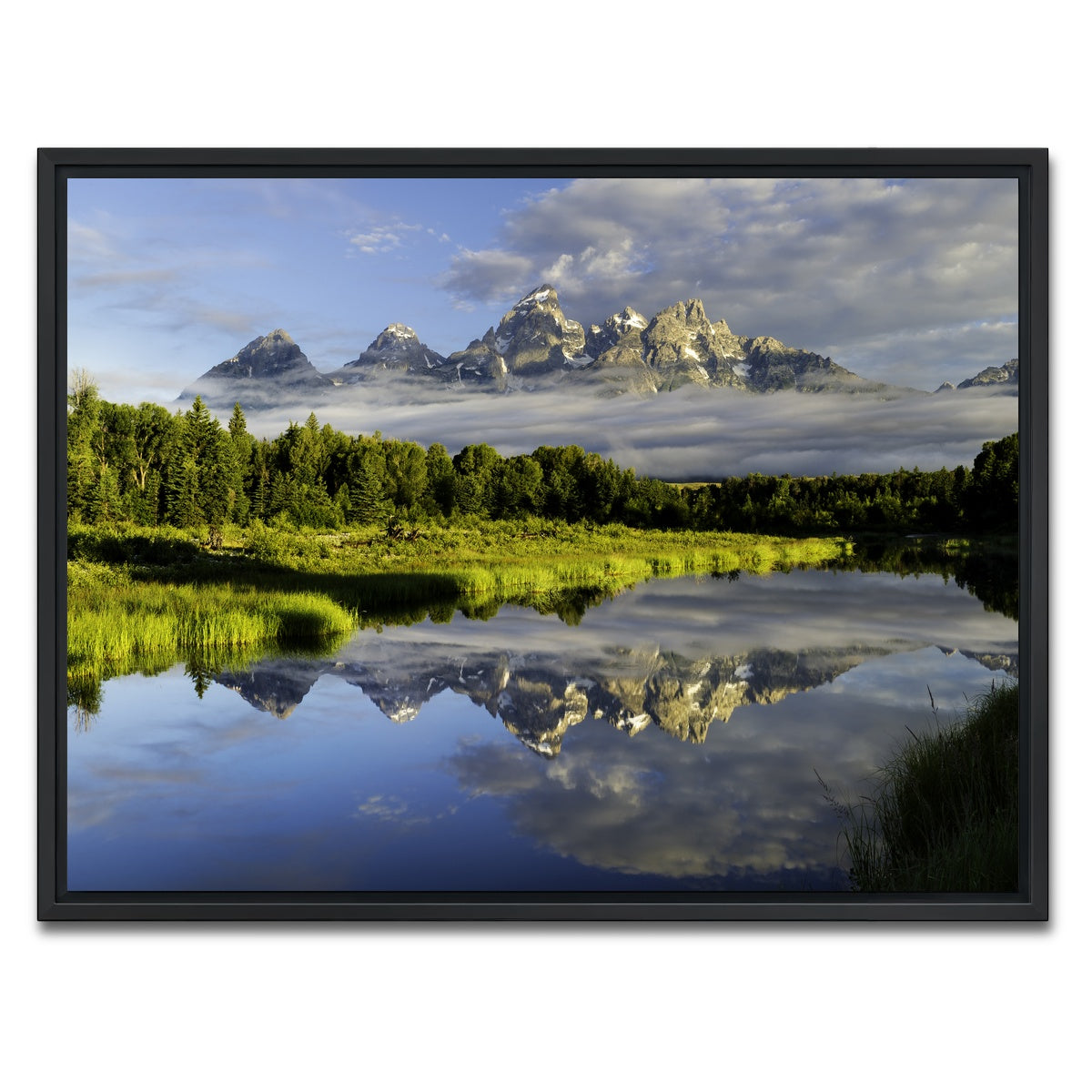AUTO-MOCKUP WHITE | The Grand Tetons | 1 Piece | Black Framed Canvas | group=4x3