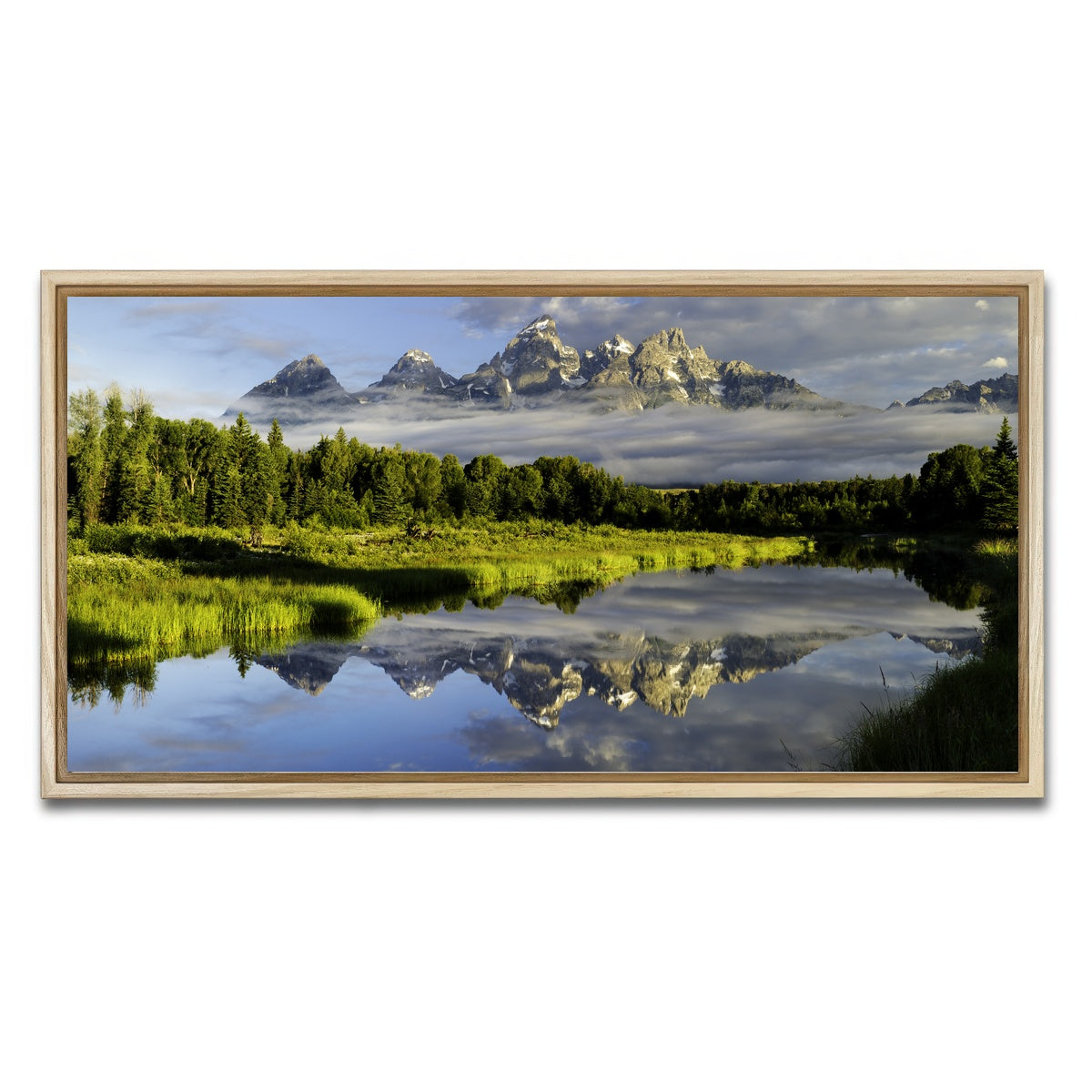 AUTO-MOCKUP WHITE | The Grand Tetons | 1 Piece | Natural Framed Canvas | group=2x1