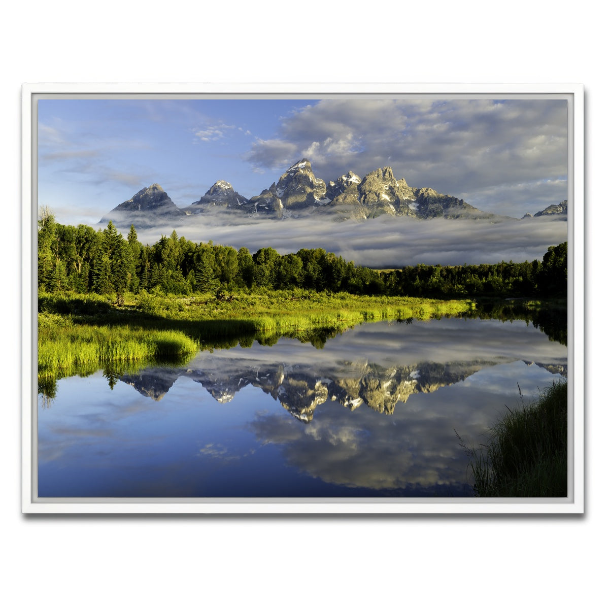 AUTO-MOCKUP WHITE | The Grand Tetons | 1 Piece | White Framed Canvas | group=4x3