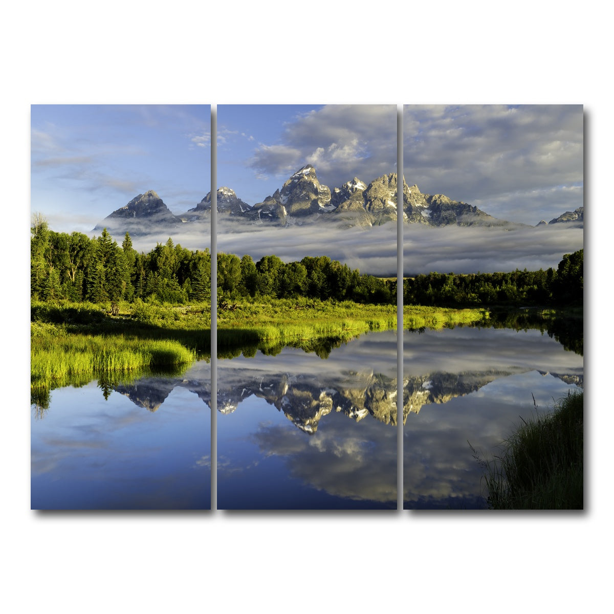 AUTO-MOCKUP WHITE | The Grand Tetons | 3 Piece | Gallery Wrap Canvas | group=8x18