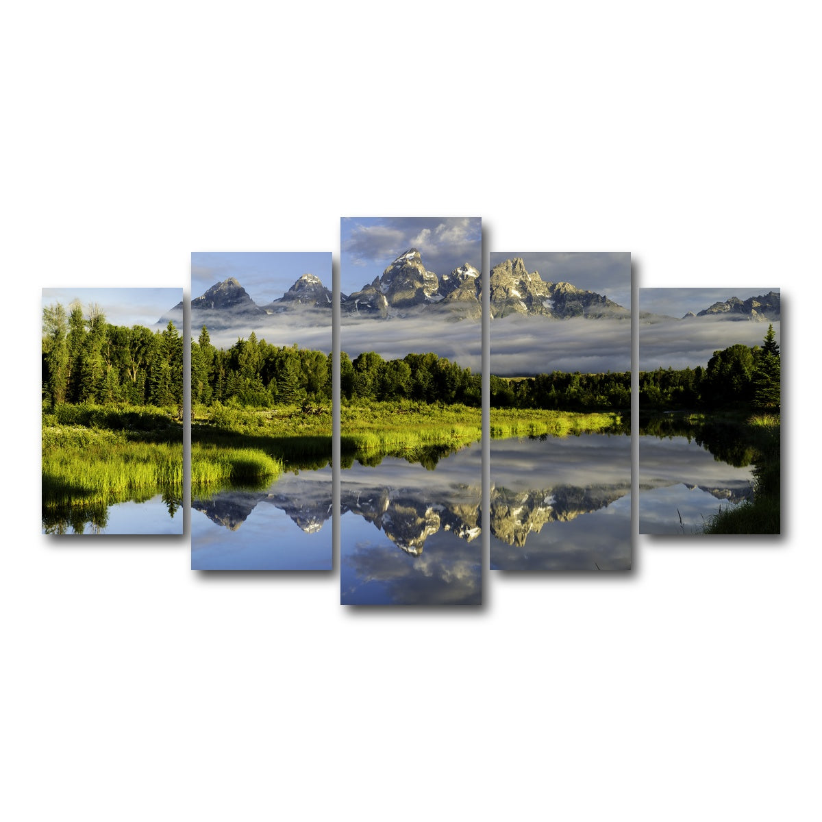 AUTO-MOCKUP WHITE | The Grand Tetons | 5 Piece | Gallery Wrap Canvas | group=5_normal