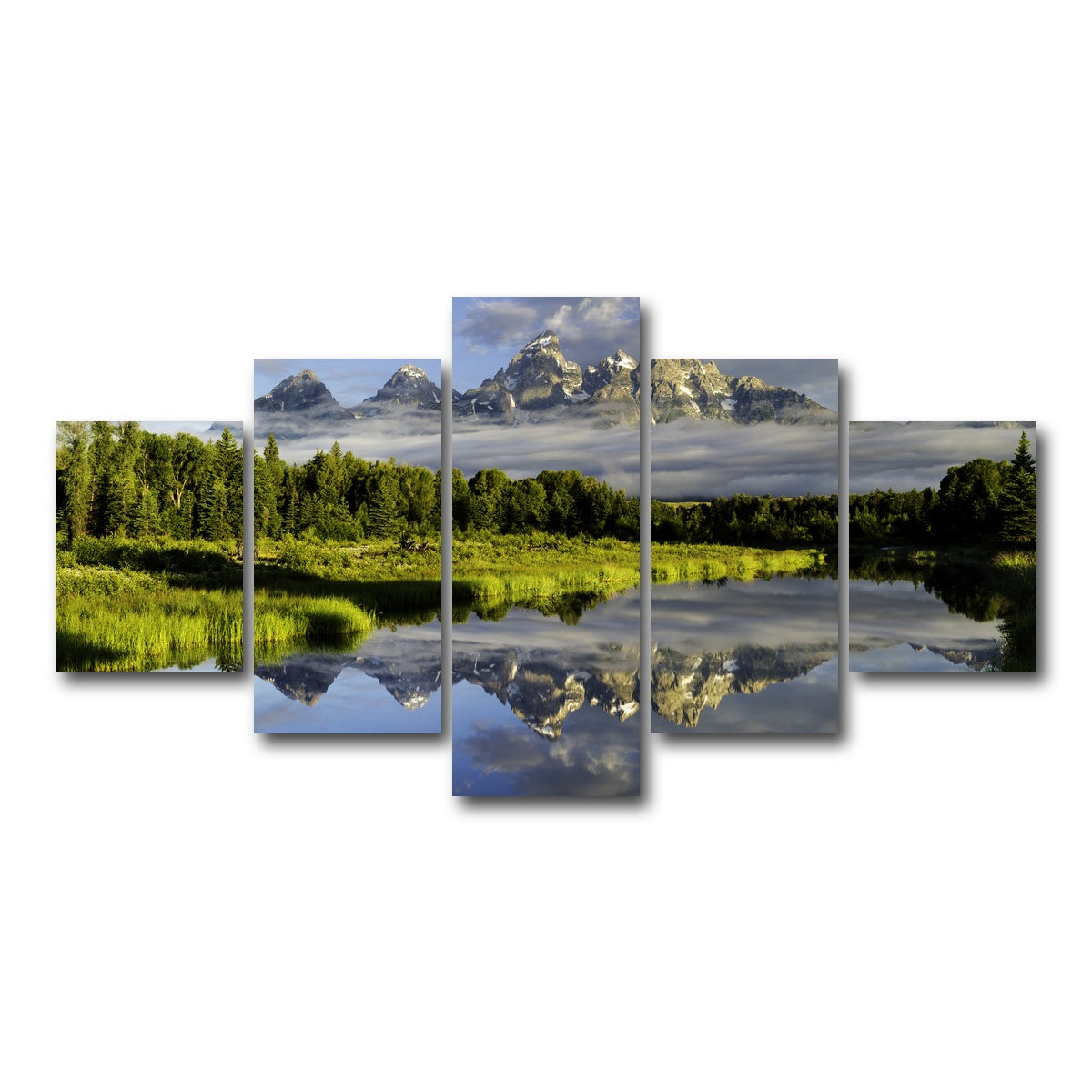 AUTO-MOCKUP WHITE | The Grand Tetons | 5 Piece | Gallery Wrap Canvas | group=5_short