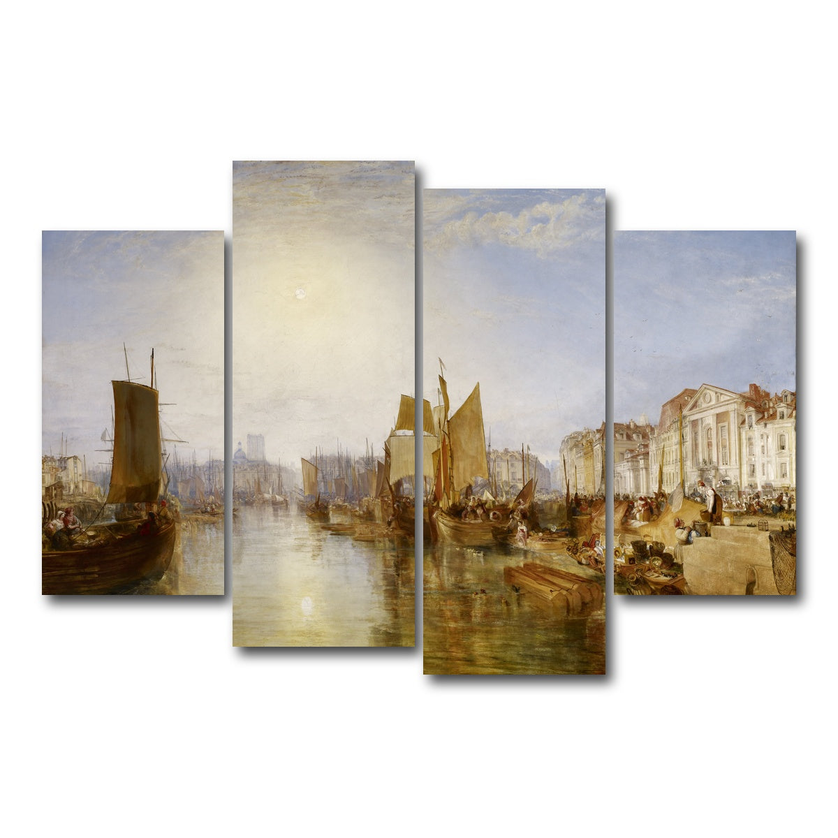 AUTO-MOCKUP WHITE | The Harbor of Dieppe | 4 Piece | Gallery Wrap Canvas | group=4_short
