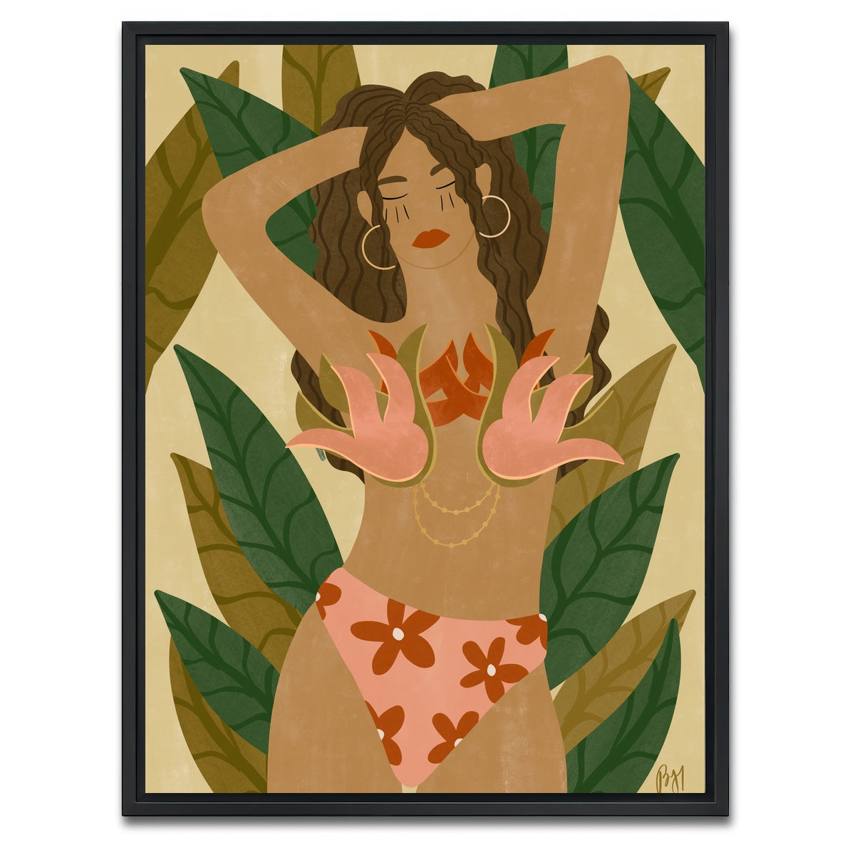 AUTO-MOCKUP WHITE | The Heat of the Tropics | 1 Piece | Black Framed Canvas | group=3x4