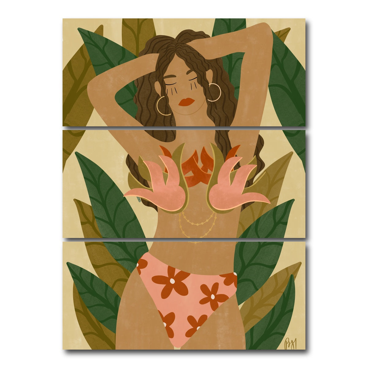 AUTO-MOCKUP WHITE | The Heat of the Tropics | 3 Piece | Gallery Wrap Canvas | group=8x18_stacked