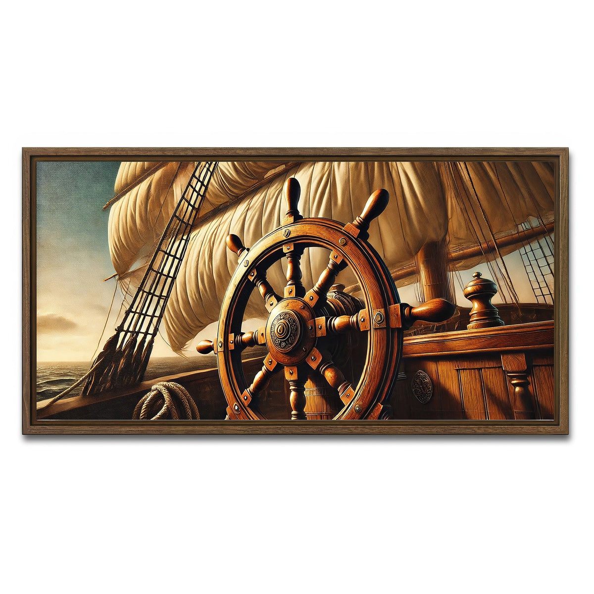 AUTO-MOCKUP WHITE | The Helm | 1 Piece | Walnut Framed Canvas | group=2x1