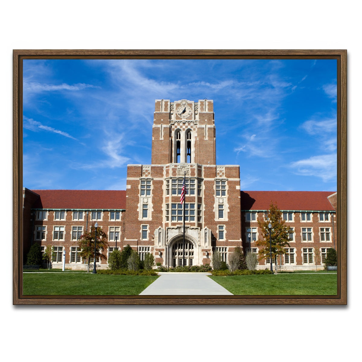 AUTO-MOCKUP WHITE | The Hill at the University of Tennessee | 1 Piece | Walnut Framed Canvas | group=4x3