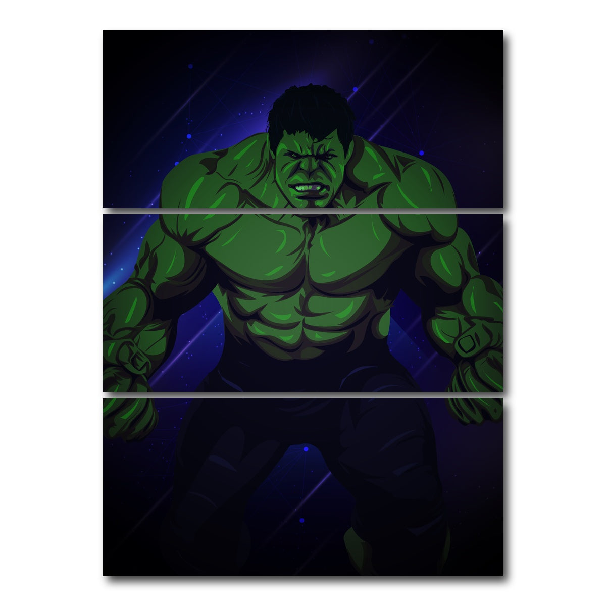 AUTO-MOCKUP WHITE | The Hulk | 3 Piece | Gallery Wrap Canvas | group=8x18_stacked