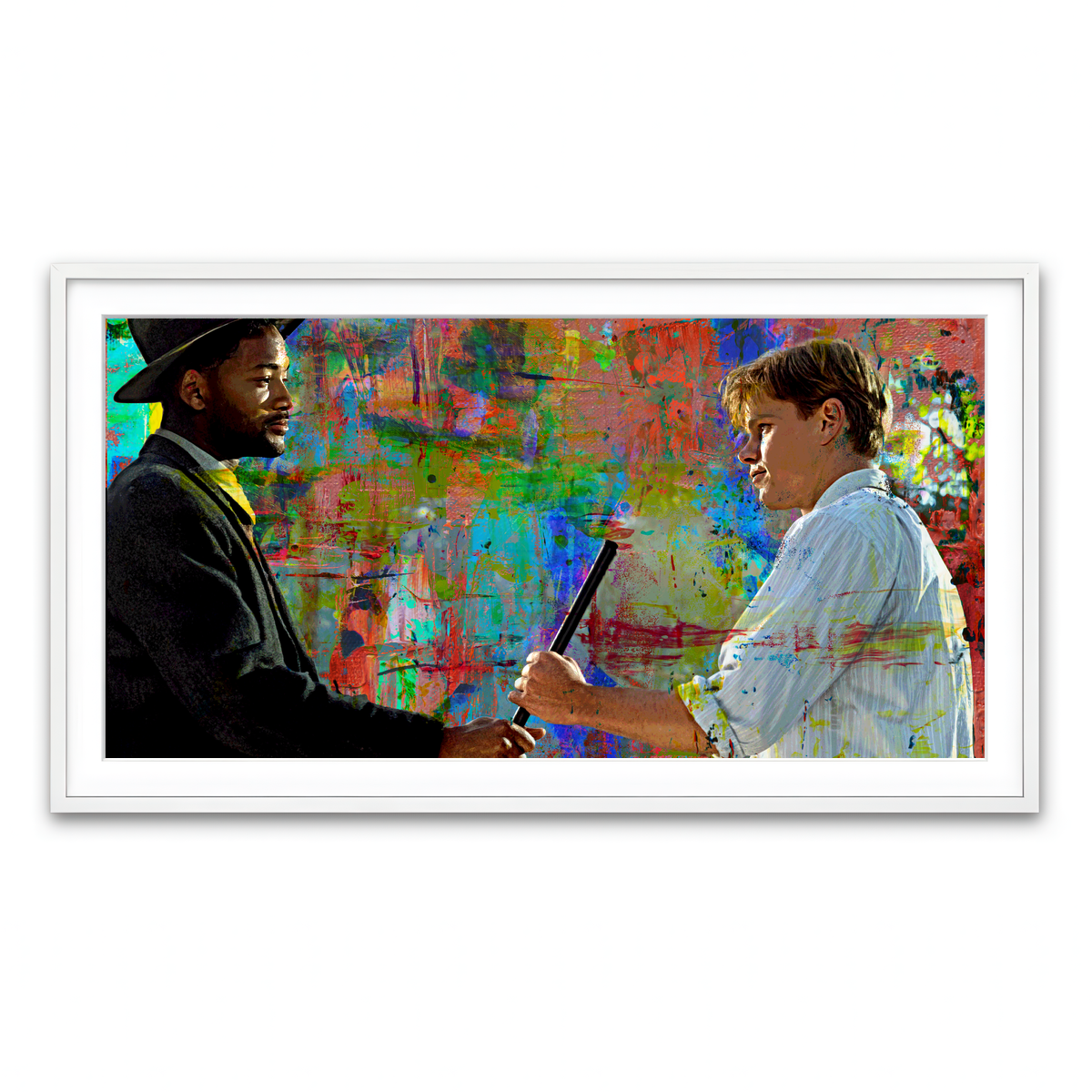 Framed Print 2x1 White