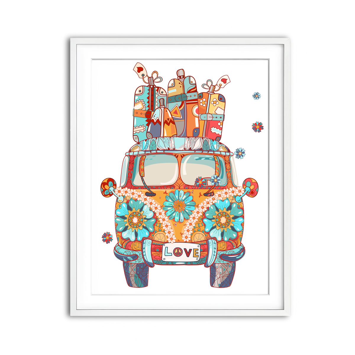 Framed Print 3x4 White