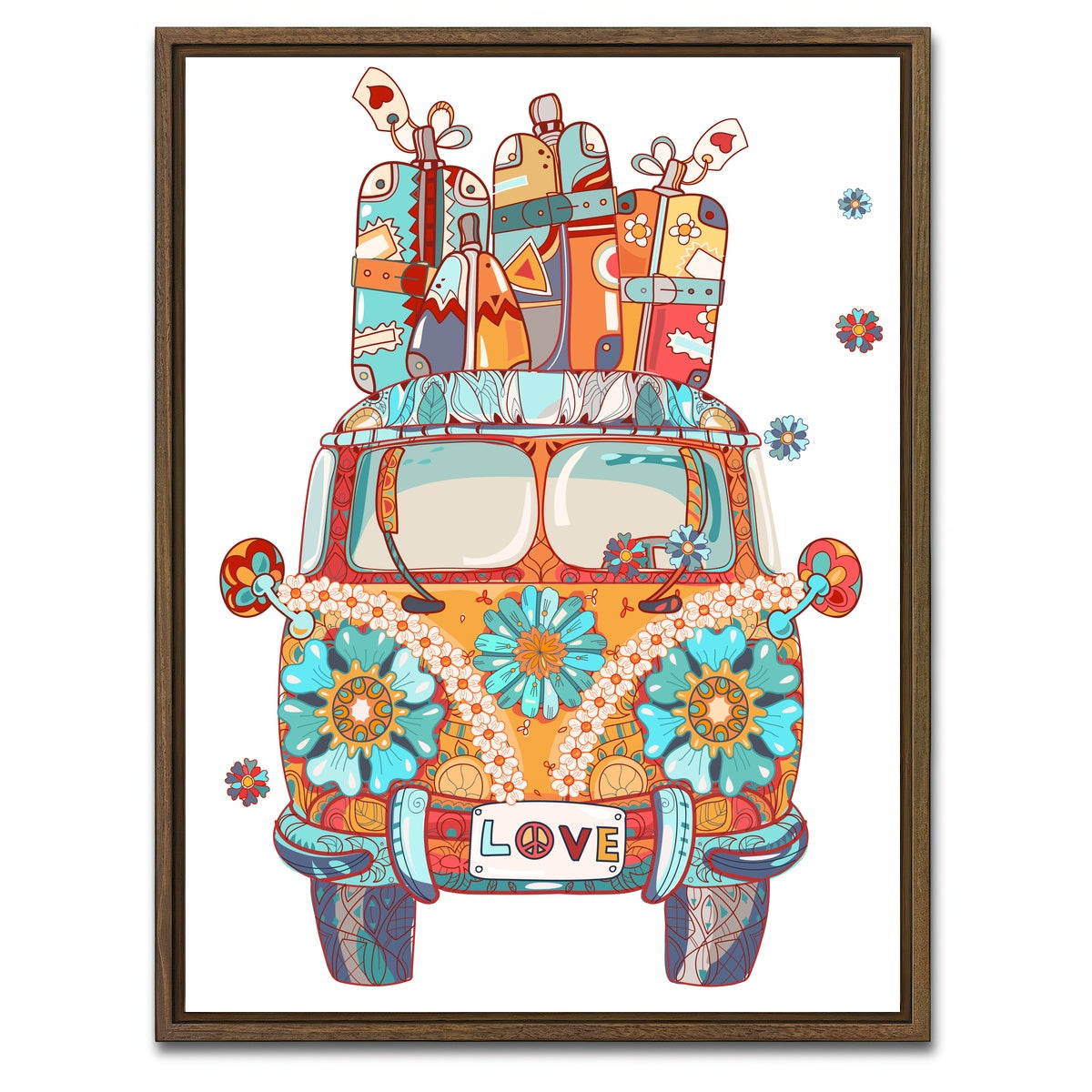 AUTO-MOCKUP WHITE | The Love Bus | 1 Piece | Walnut Framed Canvas | group=3x4