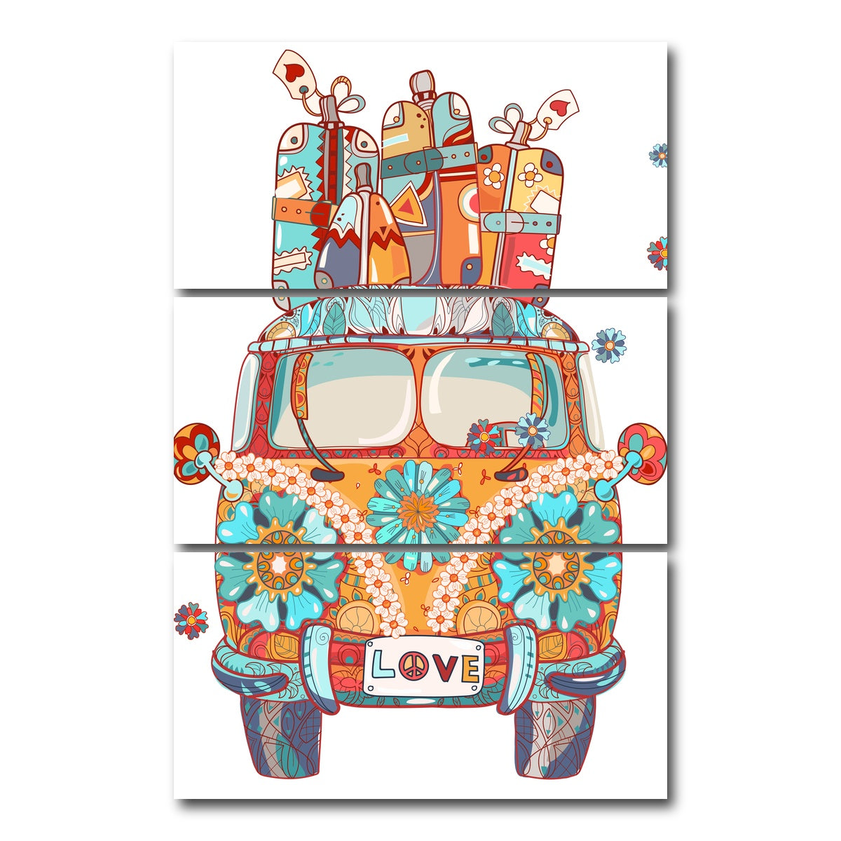 AUTO-MOCKUP WHITE | The Love Bus | 3 Piece | Gallery Wrap Canvas | group=12x24_stacked
