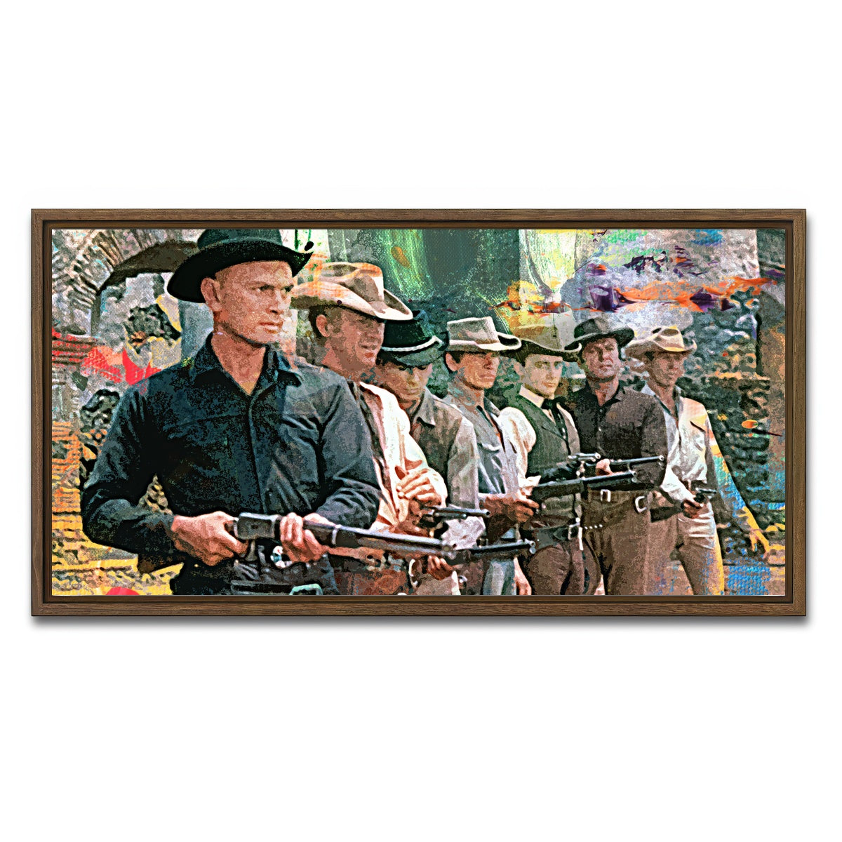 AUTO-MOCKUP WHITE | The Magnificent Seven | 1 Piece | Walnut Framed Canvas | group=2x1