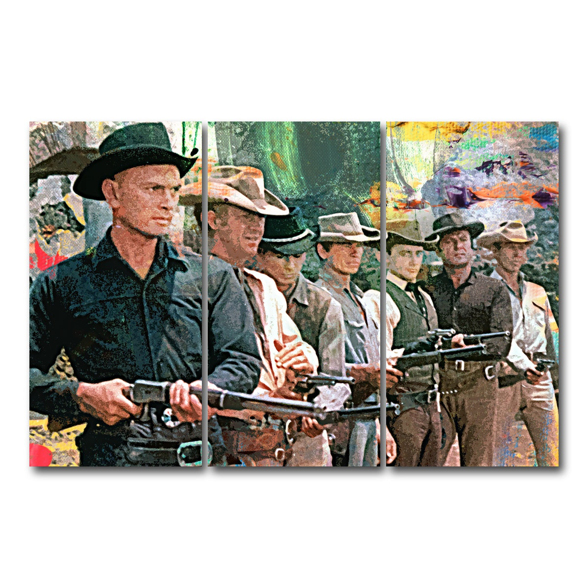 AUTO-MOCKUP WHITE | The Magnificent Seven | 3 Piece | Gallery Wrap Canvas | group=12x24