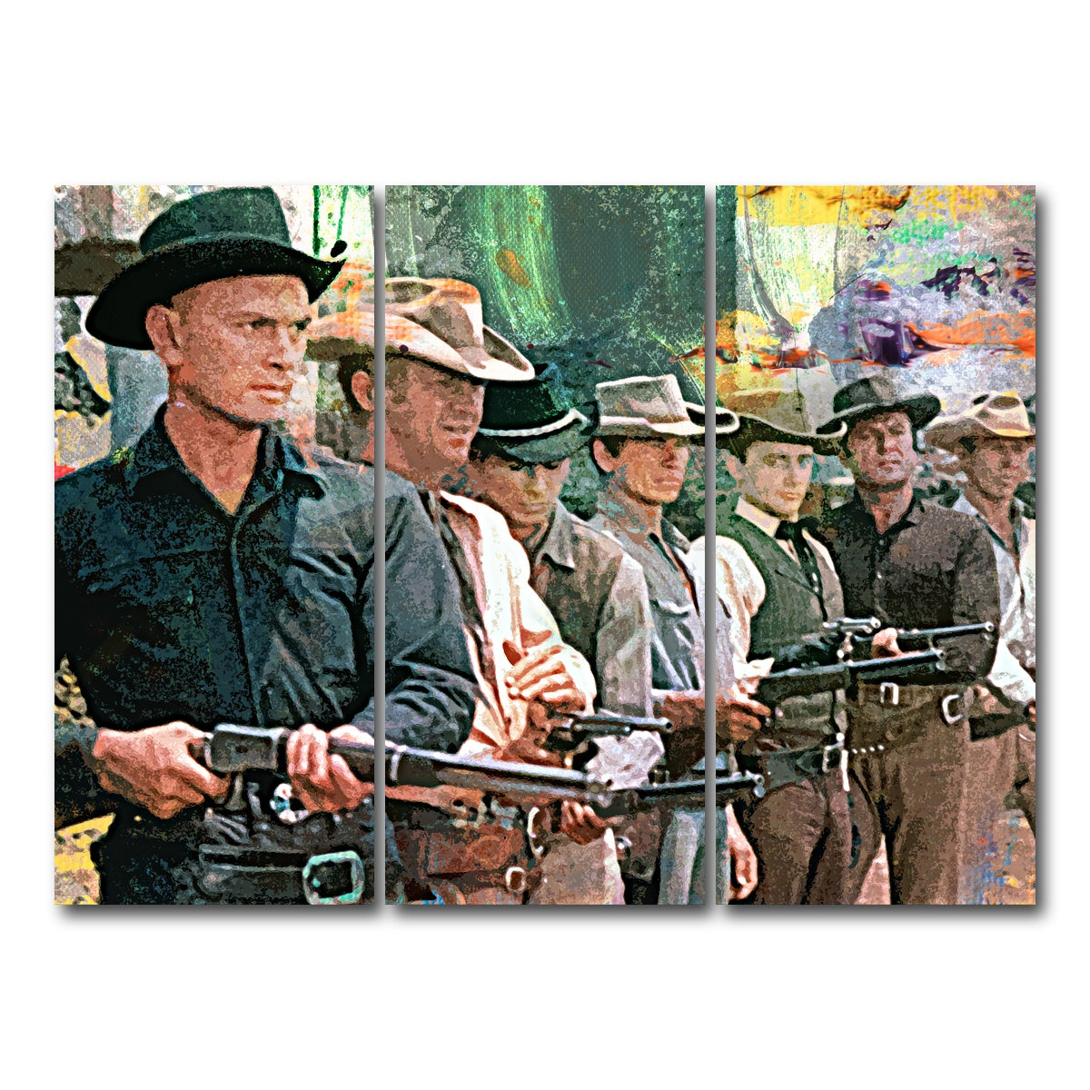 AUTO-MOCKUP WHITE | The Magnificent Seven | 3 Piece | Gallery Wrap Canvas | group=8x18
