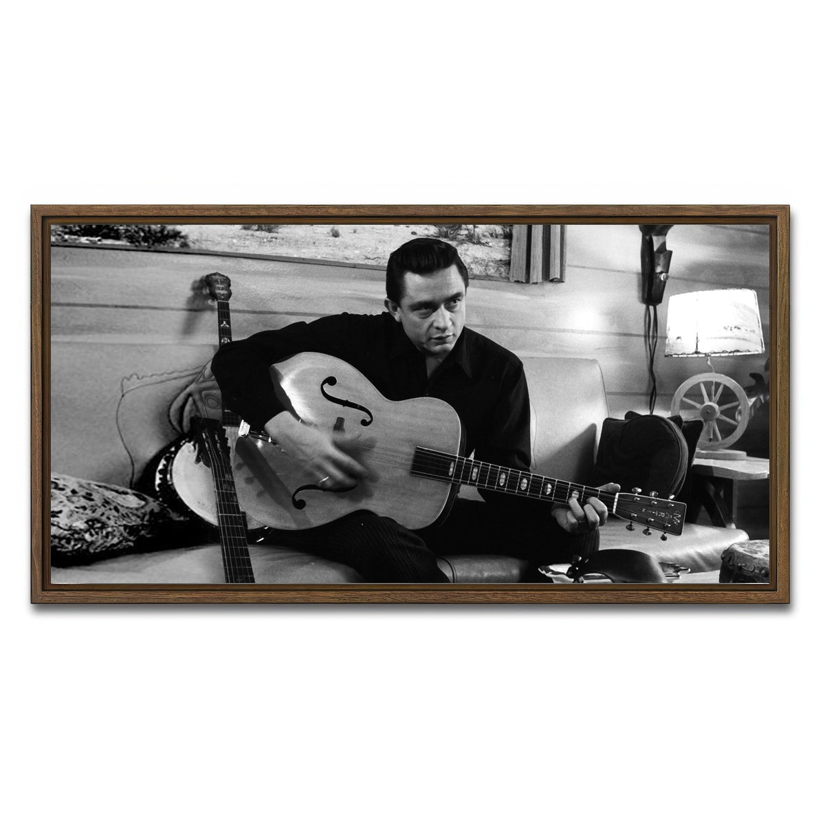 AUTO-MOCKUP WHITE | The Man in Black | 1 Piece | Walnut Framed Canvas | group=2x1