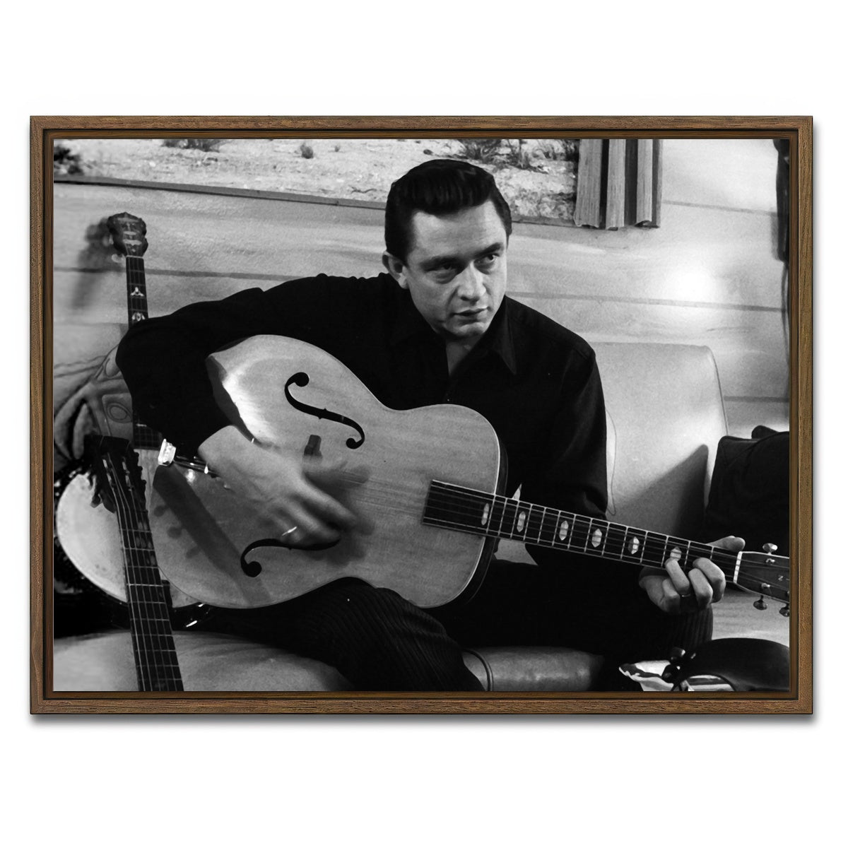 AUTO-MOCKUP WHITE | The Man in Black | 1 Piece | Walnut Framed Canvas | group=4x3