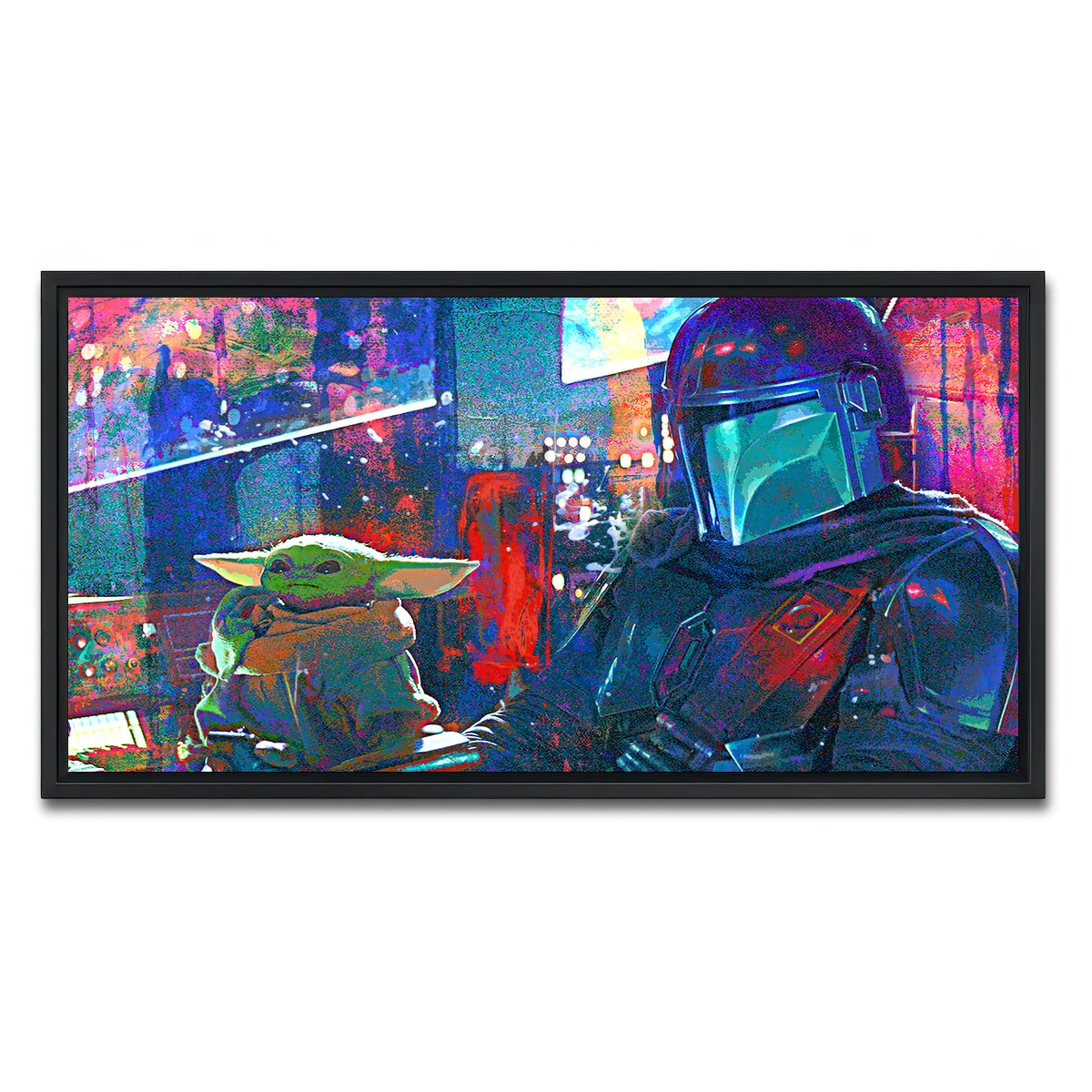 AUTO-MOCKUP WHITE | The Mandalorian Co Pilot | 1 Piece | Black Framed Canvas | group=2x1