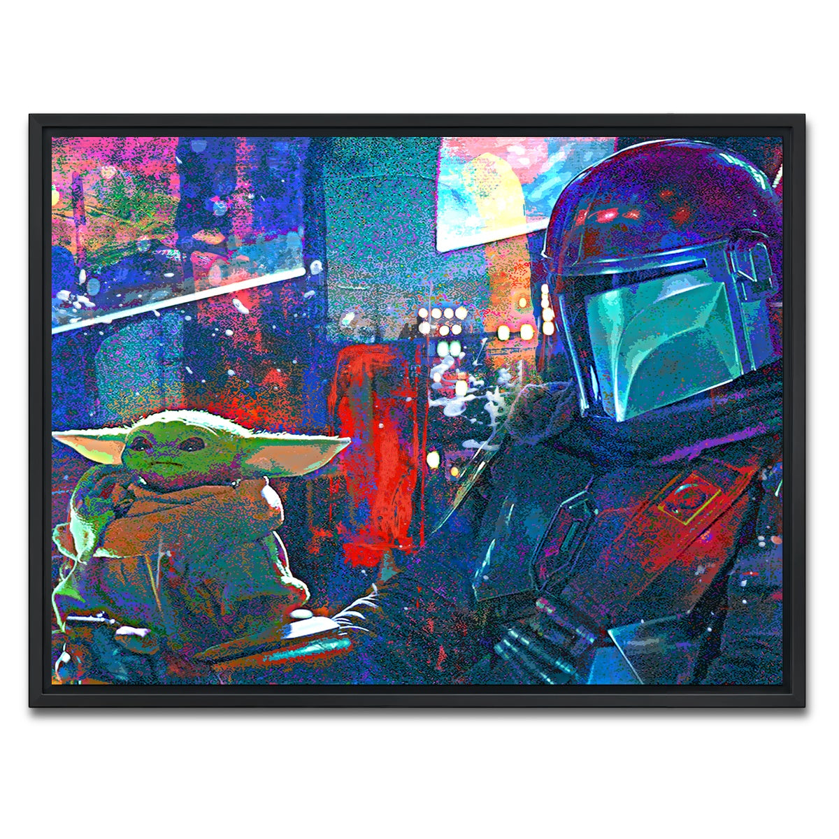 AUTO-MOCKUP WHITE | The Mandalorian Co Pilot | 1 Piece | Black Framed Canvas | group=4x3