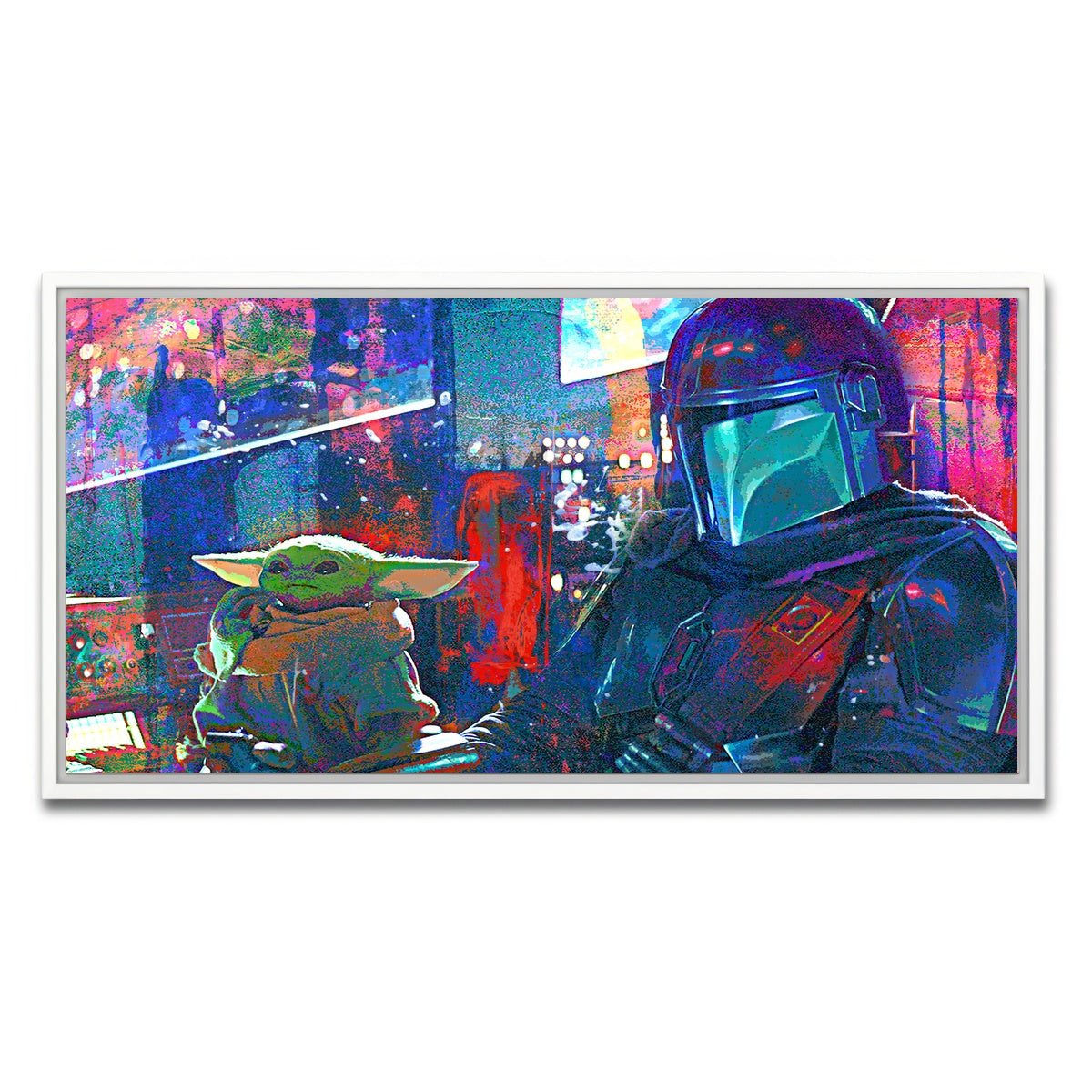 AUTO-MOCKUP WHITE | The Mandalorian Co Pilot | 1 Piece | White Framed Canvas | group=2x1