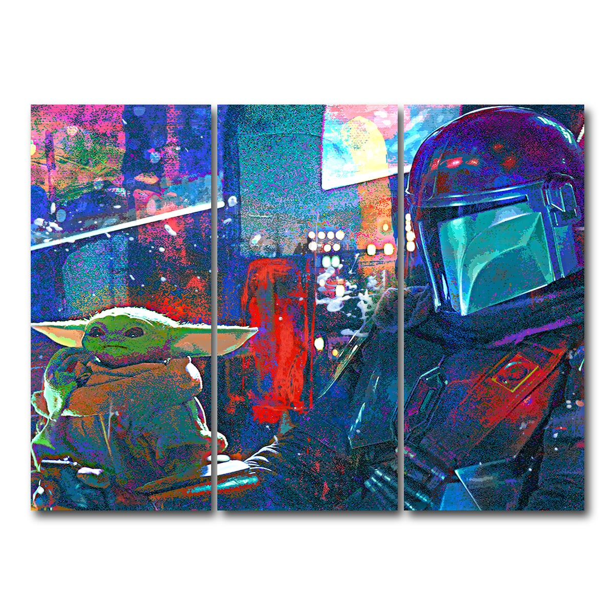 AUTO-MOCKUP WHITE | The Mandalorian Co Pilot | 3 Piece | Gallery Wrap Canvas | group=8x18