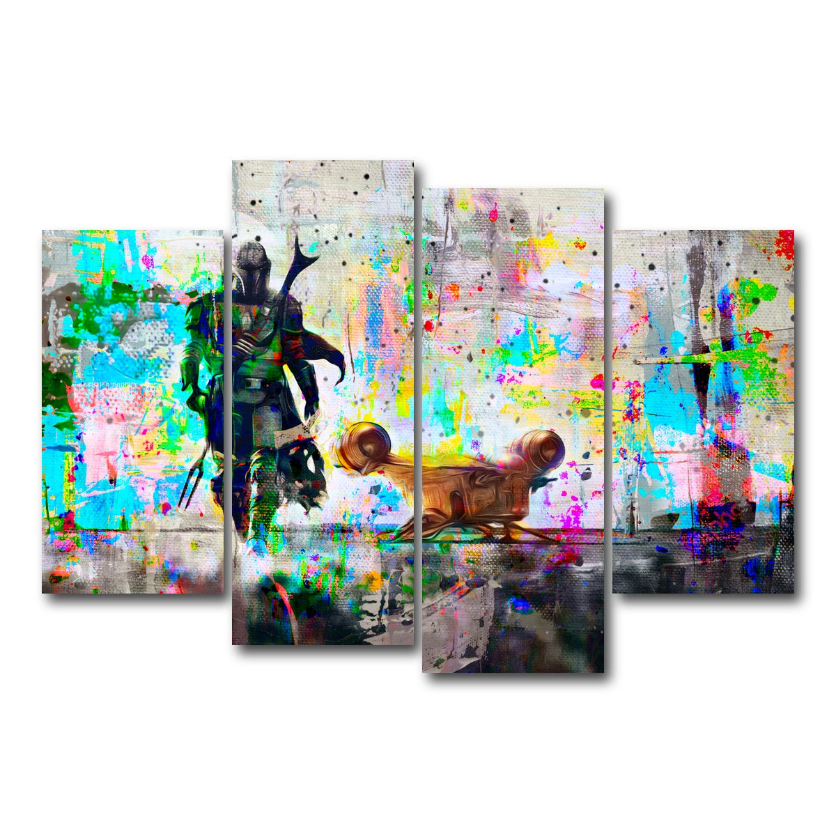 AUTO-MOCKUP WHITE | The Mandalorian | 4 Piece | Gallery Wrap Canvas | group=4_short