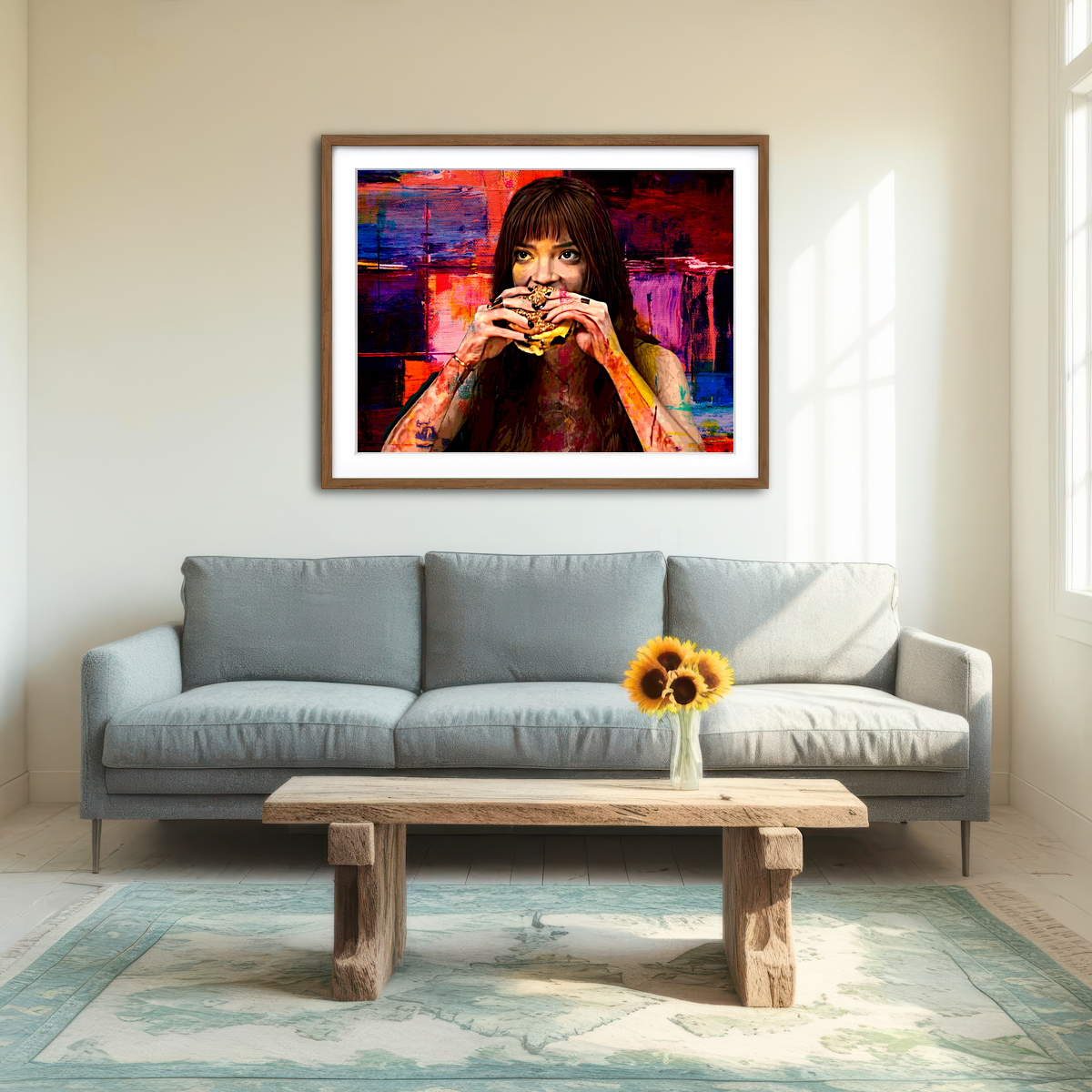 AUTO-MOCKUP ROOM | The Menu Cheeseburger Wall Art