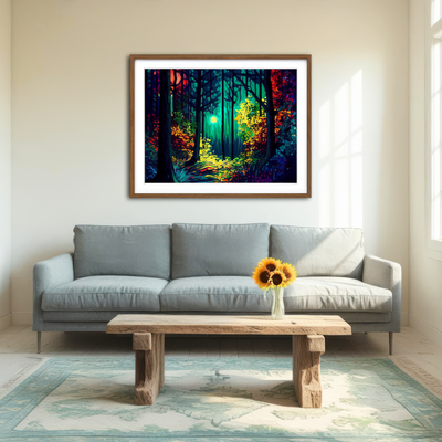 AUTO-MOCKUP ROOM | The Moon Through The Forest Wall Art