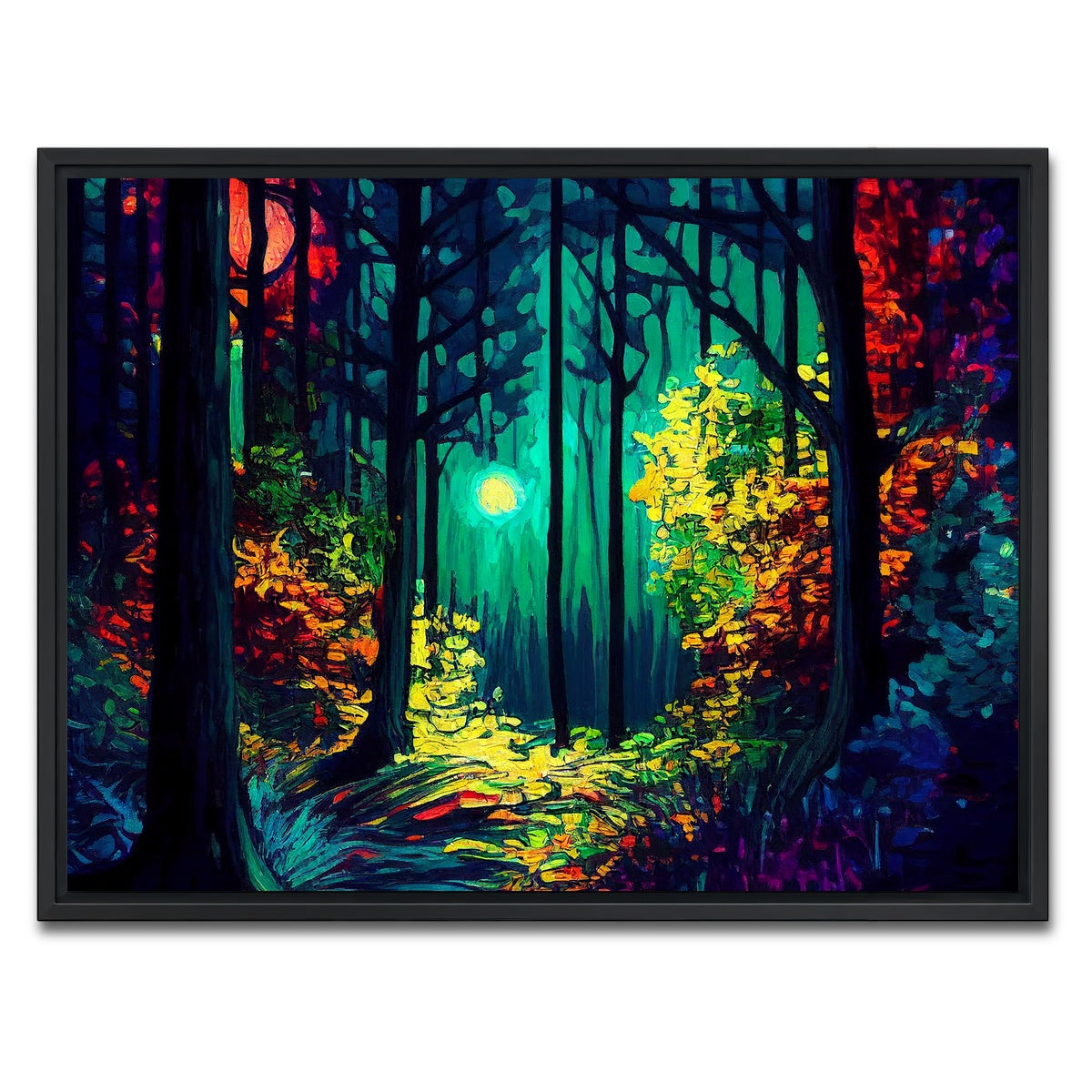 AUTO-MOCKUP WHITE | The Moon Through The Forest | 1 Piece | Black Framed Canvas | group=4x3