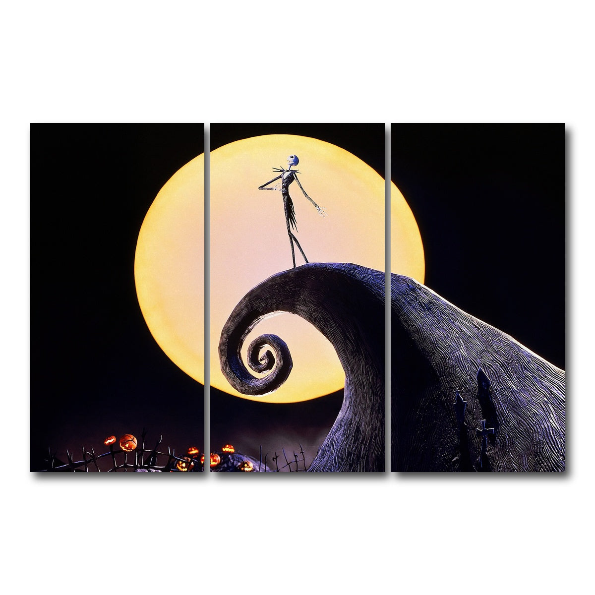 AUTO-MOCKUP WHITE | The Nightmare Before Christmas | 3 Piece | Gallery Wrap Canvas | group=12x24
