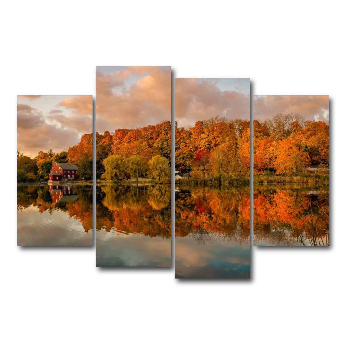 AUTO-MOCKUP WHITE | The O'l Red Mill | 4 Piece | Gallery Wrap Canvas | group=4_short