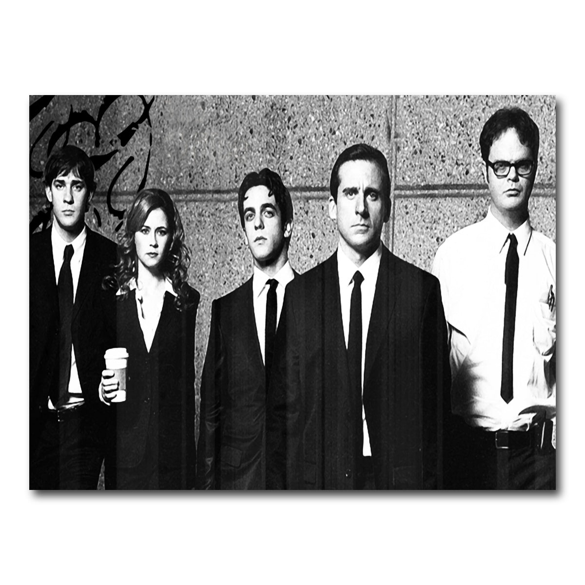 AUTO-MOCKUP WHITE | The Office Grayscale | 1 Piece | Gallery Wrap Canvas | group=4x3