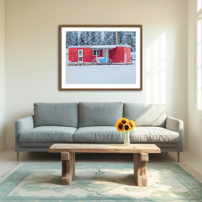 AUTO-MOCKUP ROOM | The Old Red Trailer Wall Art