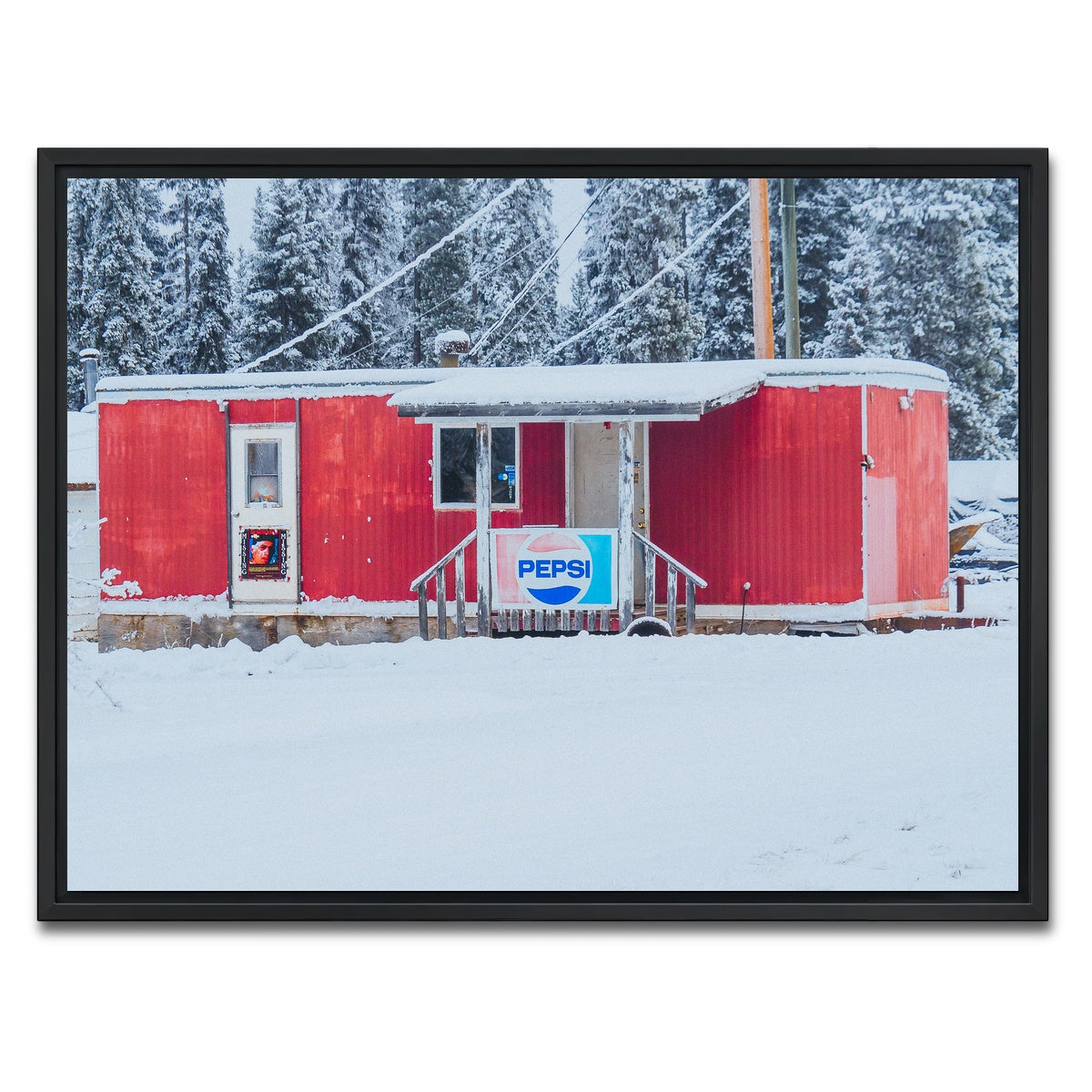 AUTO-MOCKUP WHITE | The Old Red Trailer | 1 Piece | Black Framed Canvas | group=4x3