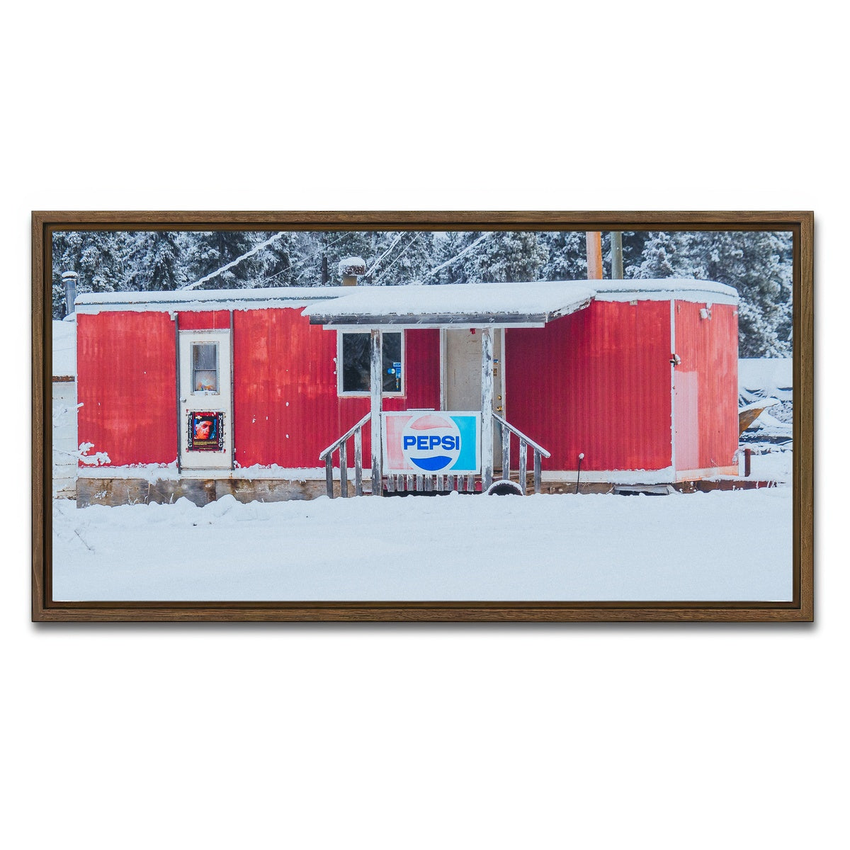 AUTO-MOCKUP WHITE | The Old Red Trailer | 1 Piece | Walnut Framed Canvas | group=2x1