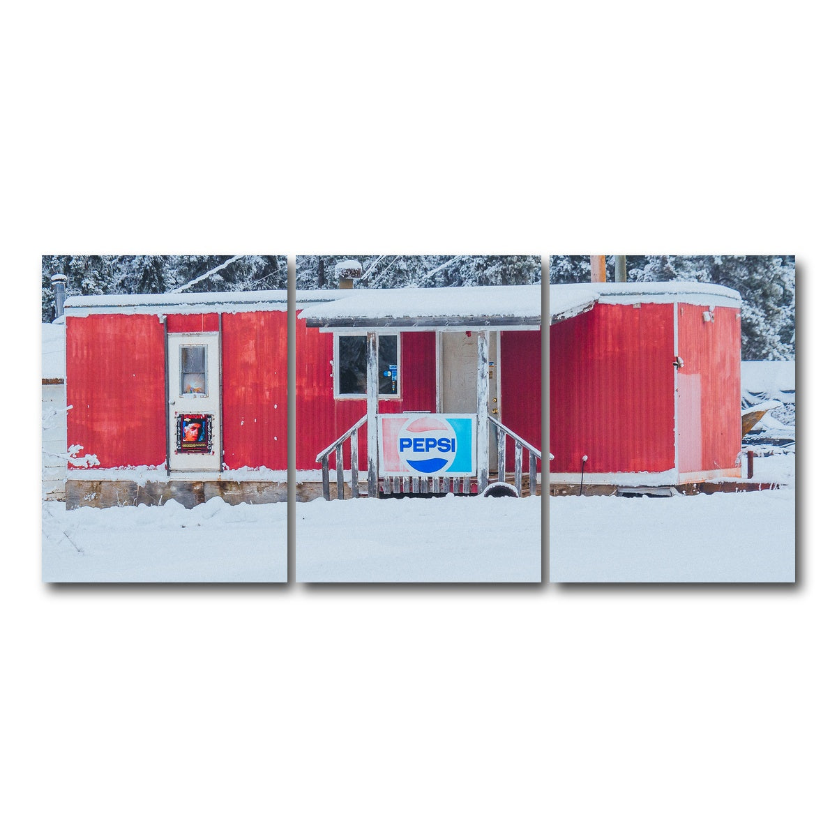 AUTO-MOCKUP WHITE | The Old Red Trailer | 3 Piece | Gallery Wrap Canvas | group=18x24
