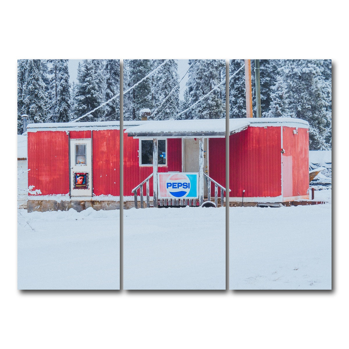 AUTO-MOCKUP WHITE | The Old Red Trailer | 3 Piece | Gallery Wrap Canvas | group=8x18