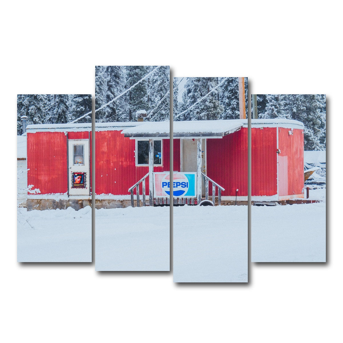 AUTO-MOCKUP WHITE | The Old Red Trailer | 4 Piece | Gallery Wrap Canvas | group=4_normal
