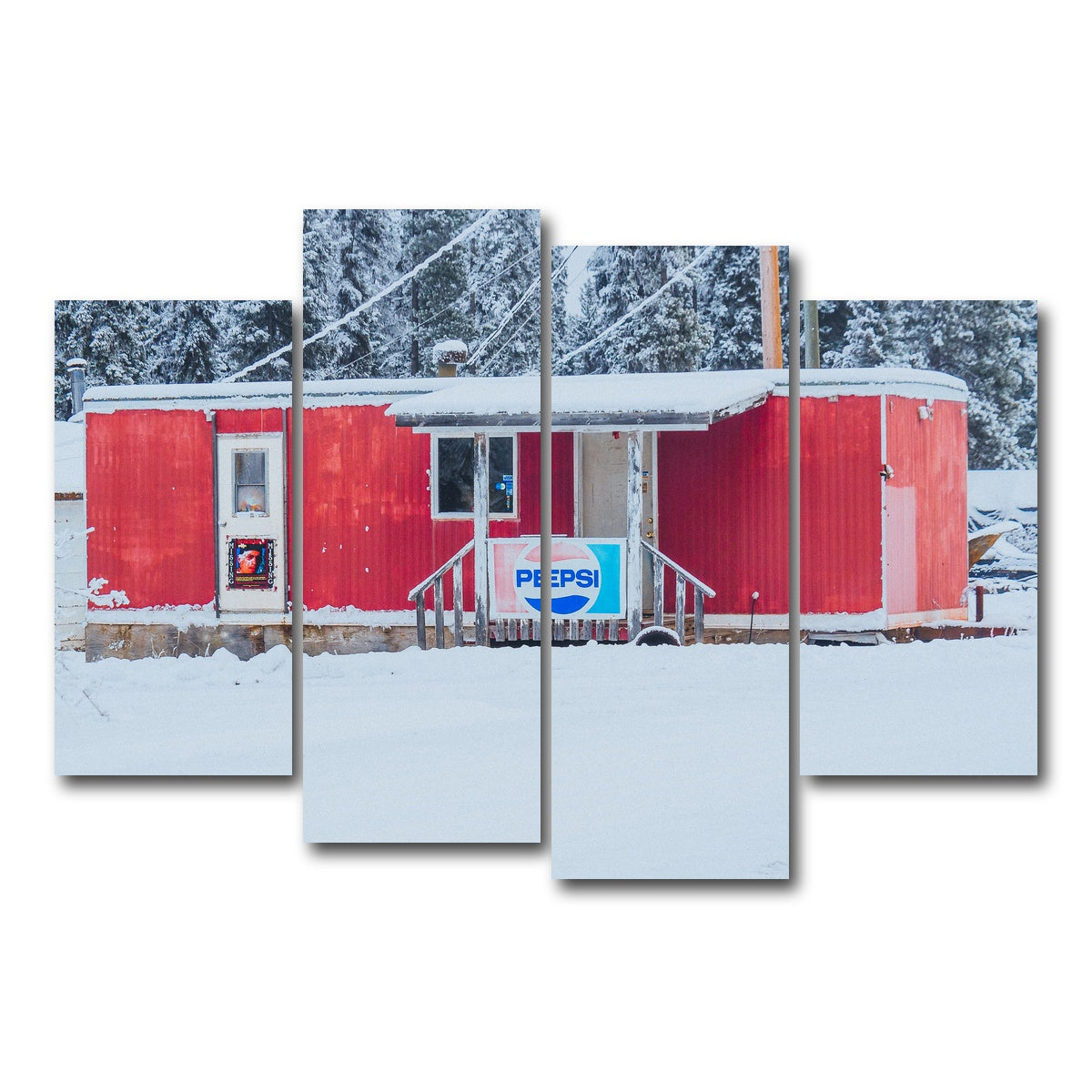 AUTO-MOCKUP WHITE | The Old Red Trailer | 4 Piece | Gallery Wrap Canvas | group=4_short