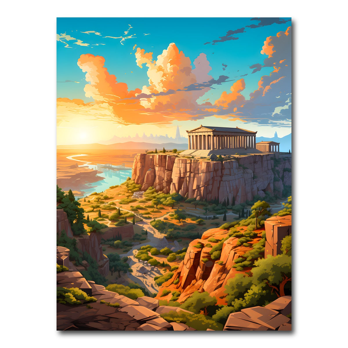 AUTO-MOCKUP WHITE | The Parthenon - Athens | 1 Piece | Gallery Wrap Canvas | group=3x4