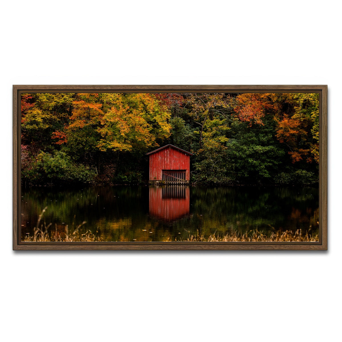 AUTO-MOCKUP WHITE | The Red Boat House | 1 Piece | Walnut Framed Canvas | group=2x1