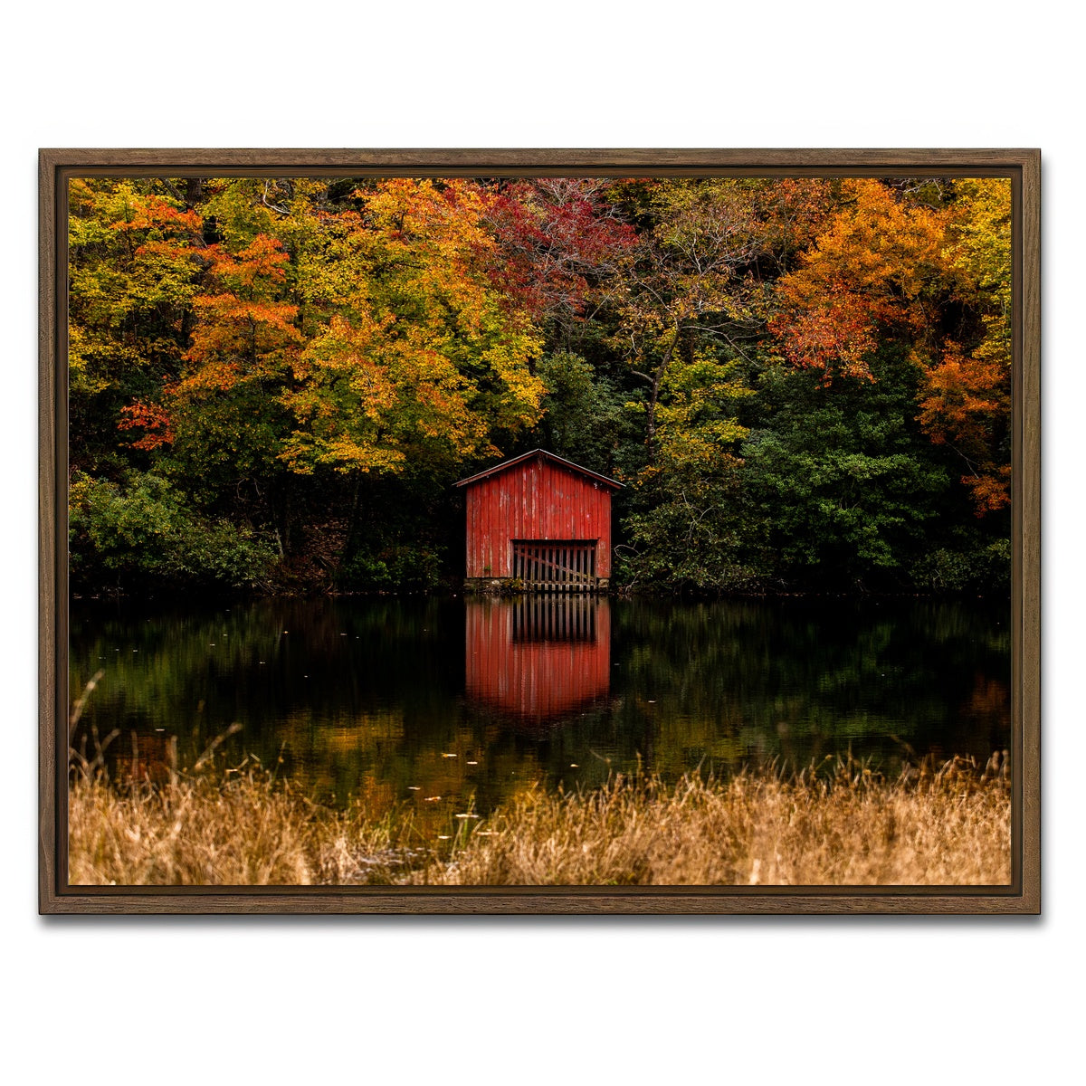AUTO-MOCKUP WHITE | The Red Boat House | 1 Piece | Walnut Framed Canvas | group=4x3