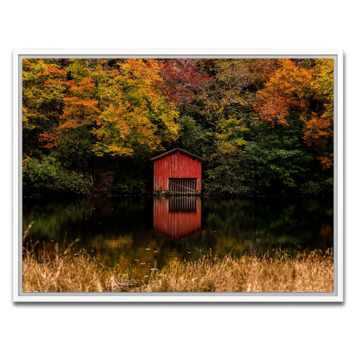 AUTO-MOCKUP WHITE | The Red Boat House | 1 Piece | White Framed Canvas | group=4x3