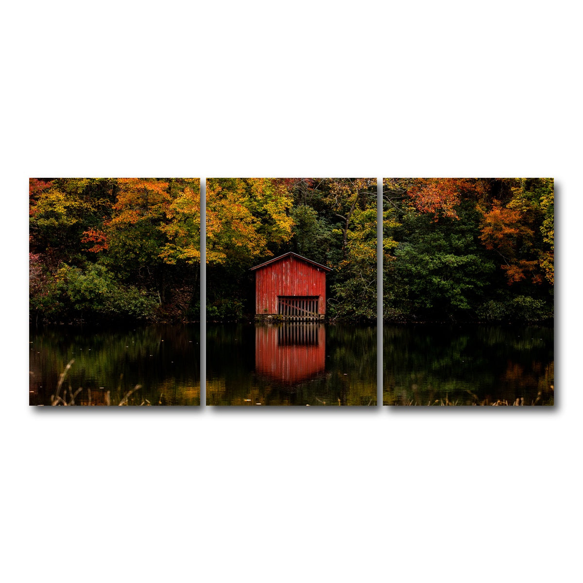 AUTO-MOCKUP WHITE | The Red Boat House | 3 Piece | Gallery Wrap Canvas | group=18x24
