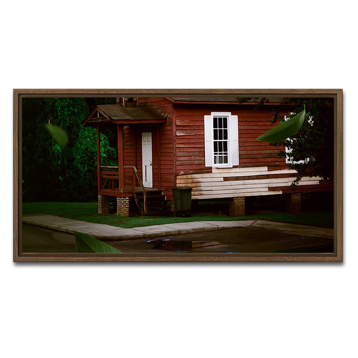 AUTO-MOCKUP WHITE | The Red House | 1 Piece | Walnut Framed Canvas | group=2x1