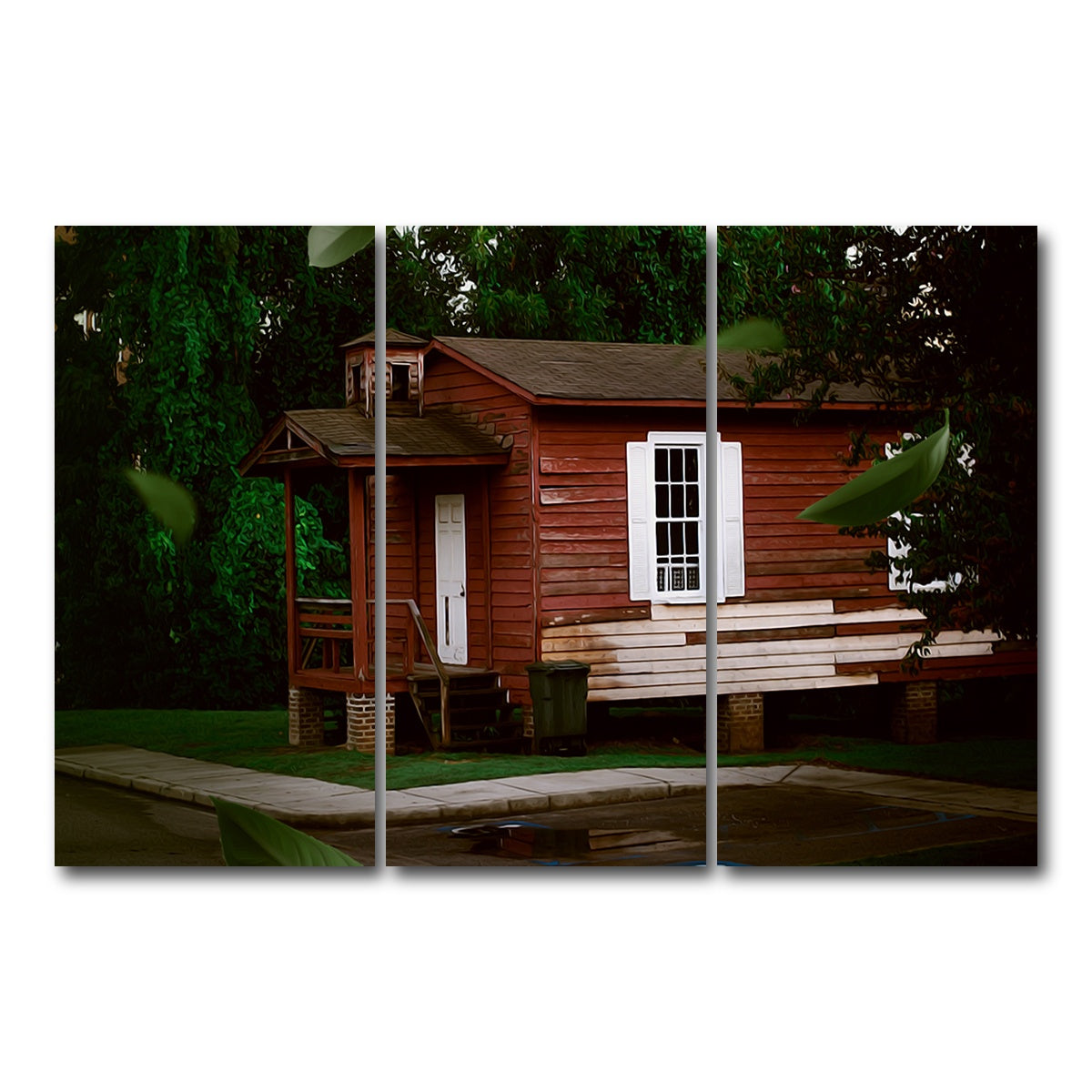 AUTO-MOCKUP WHITE | The Red House | 3 Piece | Gallery Wrap Canvas | group=12x24